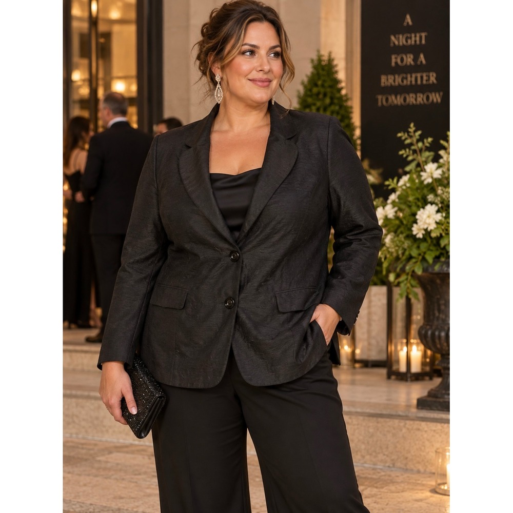 Maggie Barnes 3/4 Sleeve Formal Evening Blazer 1X 18/20W Wedding Guest Carreer